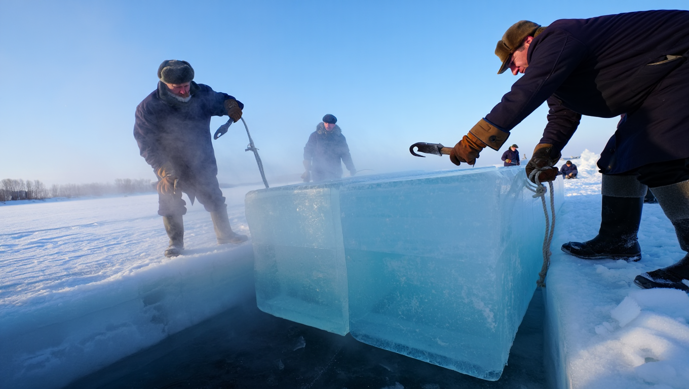 They Cut 500kg Blocks From Frozen Rivers Every Winter… The Reason Will Shock You