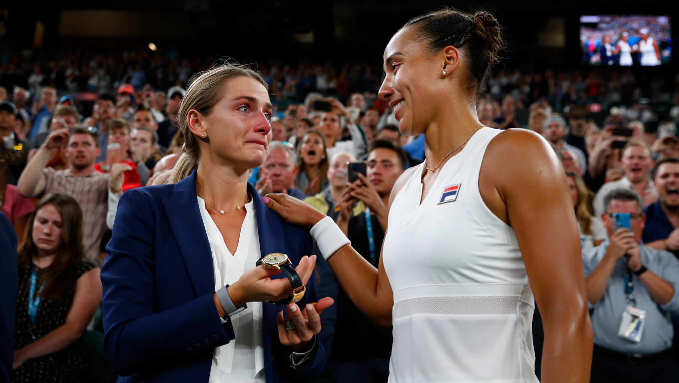 Tennis Star Gives $50K Watch to Interviewer Live