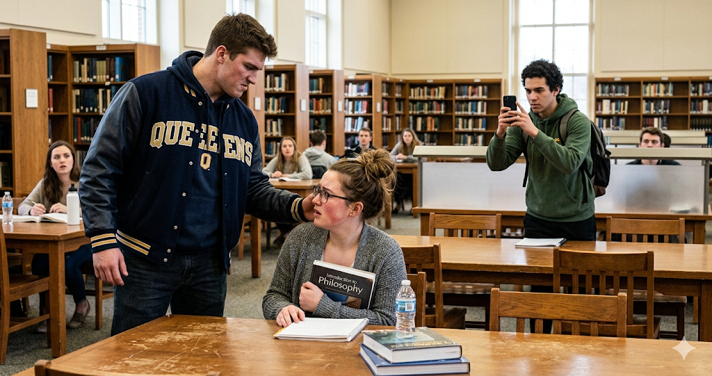 He Slapped a Quiet Girl in the Library — He Had No Idea Who Was Sitting Behind Him
